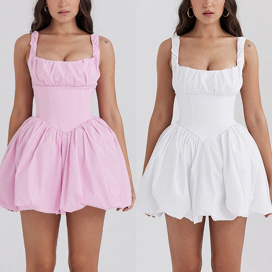 Damen Ballonkleid mit Spitzenakzenten EB