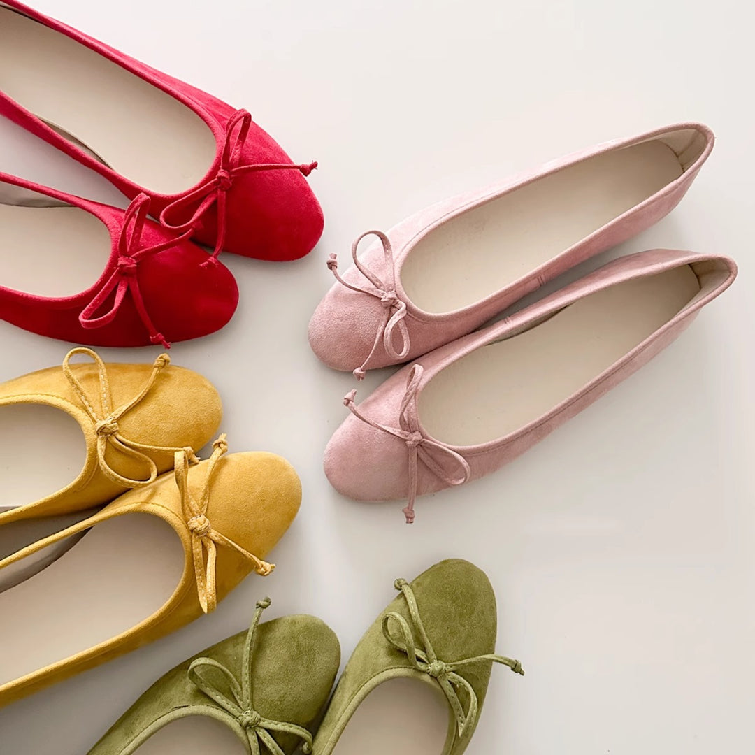 Damen Ballerinas mit zartem Schleifen-Detail und hochwertigem Wildleder EB