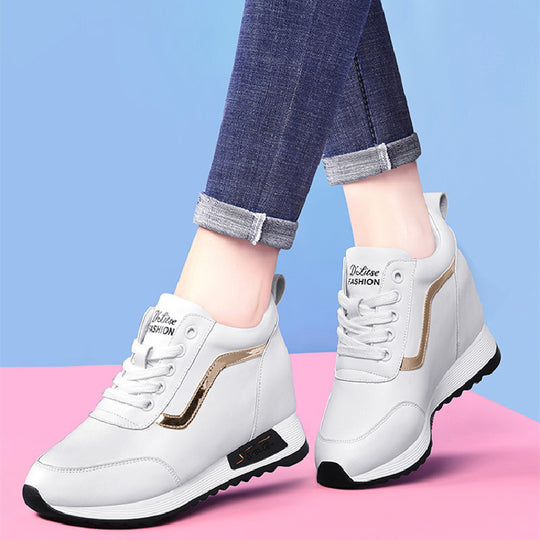 Damen Modische Sneakers mit hoher Plateausohle EB