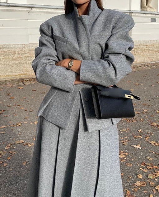 Damen Oversized Wollblazer im Smart-Casual-Stil EB