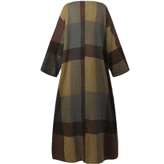 Damen Maxikleid mit Blockstreifen und eleganter Schnittführung EB