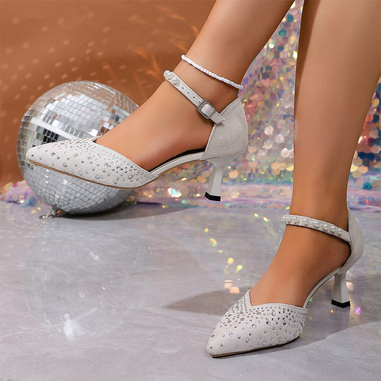 Damen Pumps mit verziertem Riemen und elegantem Blockabsatz EB