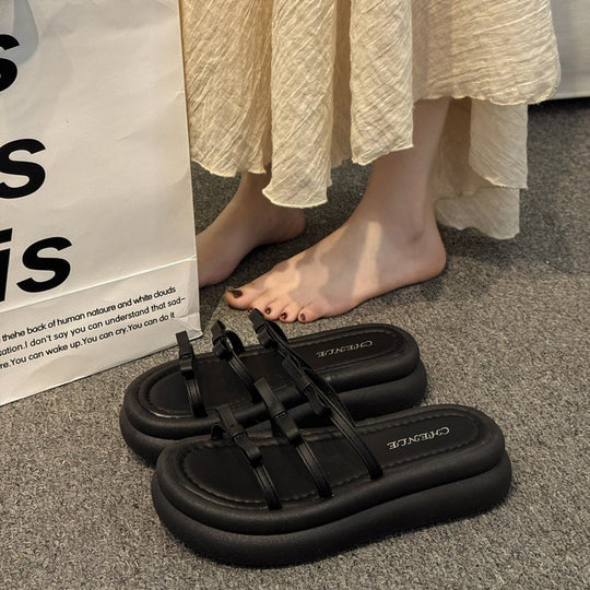 Damen modische Clogs mit gemusterten Riemen und komfortabler Fußbettgestaltung EB