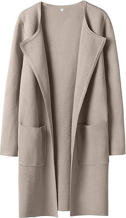 Damen Offener Strickmantel mit Taschen EB