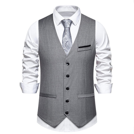 Herren elegante Anzugweste mit feiner Struktur und hochwertigem Material EB