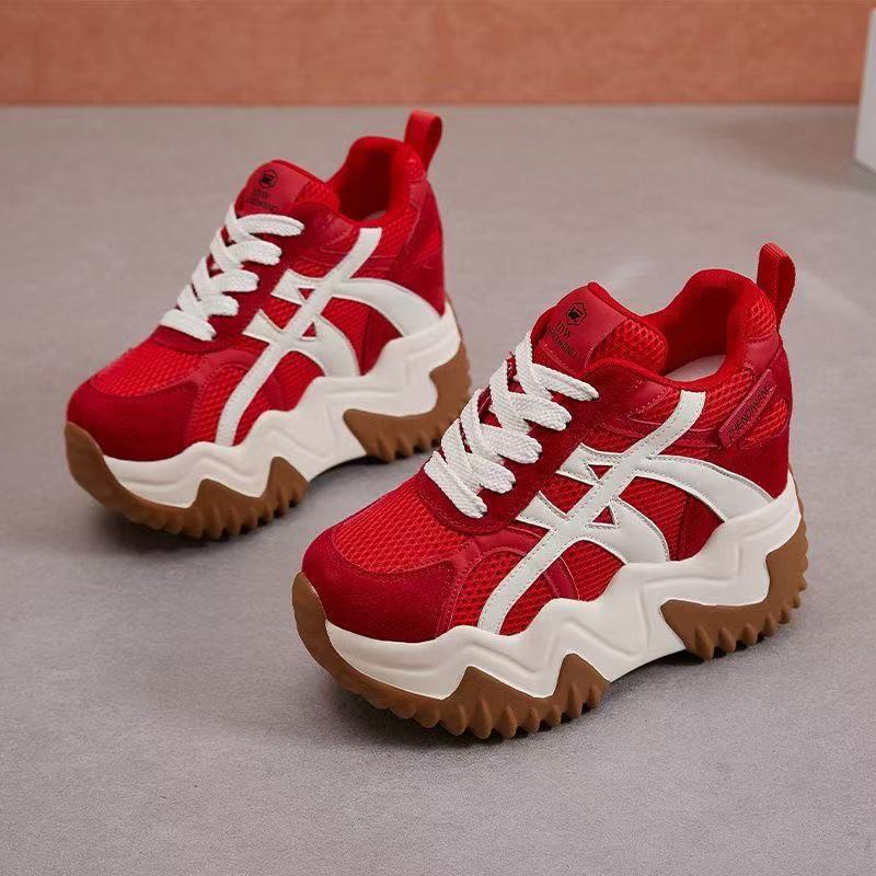 Damen Sportliche Chunky Sneakers mit atmungsaktiven Mesh und stabiler Sohle EB