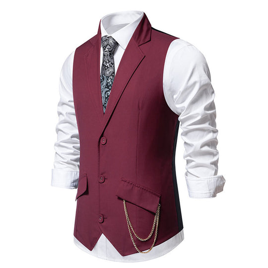 Herren elegante Anzugweste mit praktischen Taschen und modischen Akzenten EB