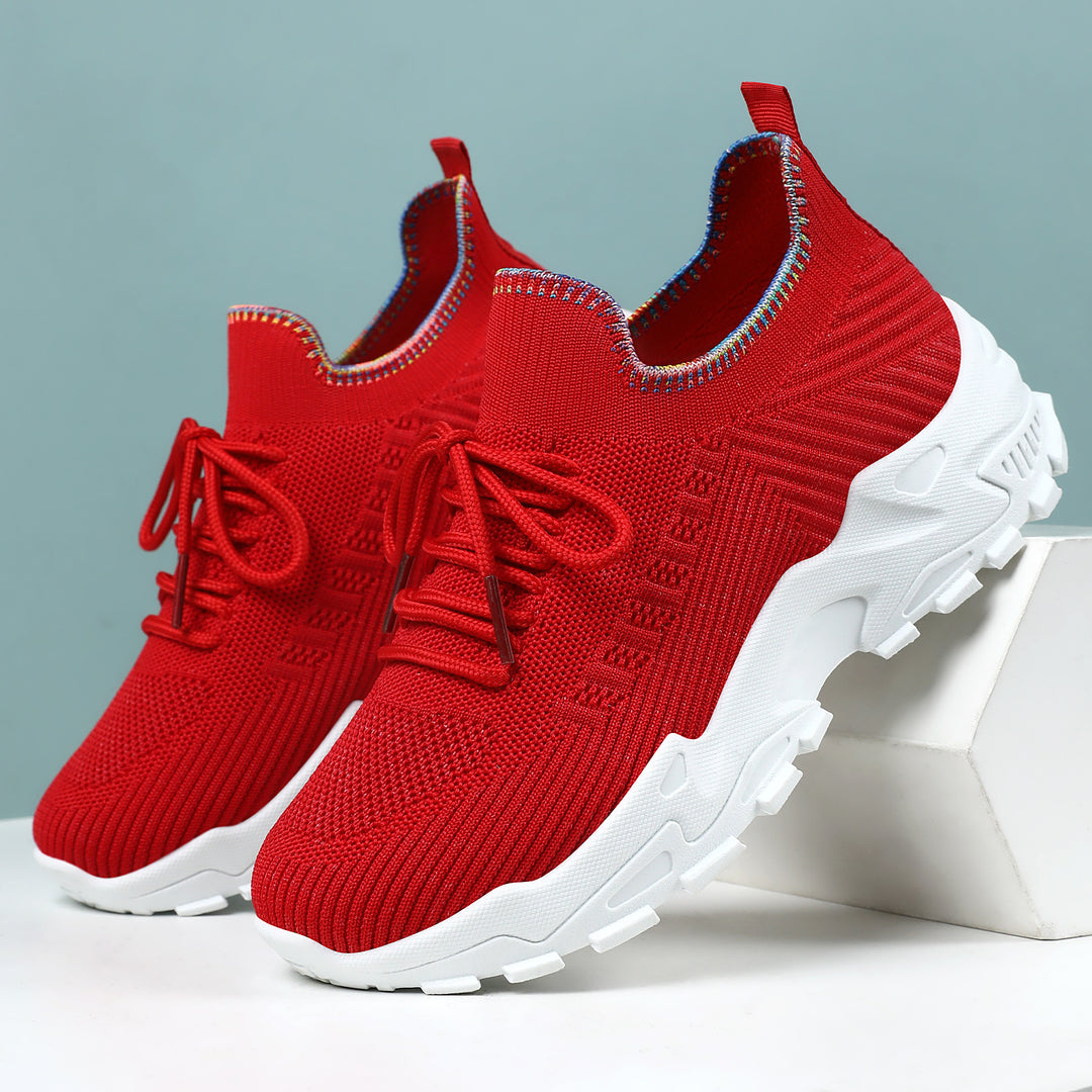Damen Sportliche Sneaker mit elastischem Strickoberteil und dämpfender Sohle EB