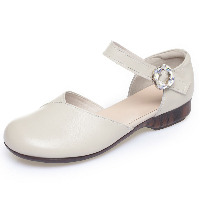 Damen Komfortable Riemchenballerinas mit modischer Schnalle EB