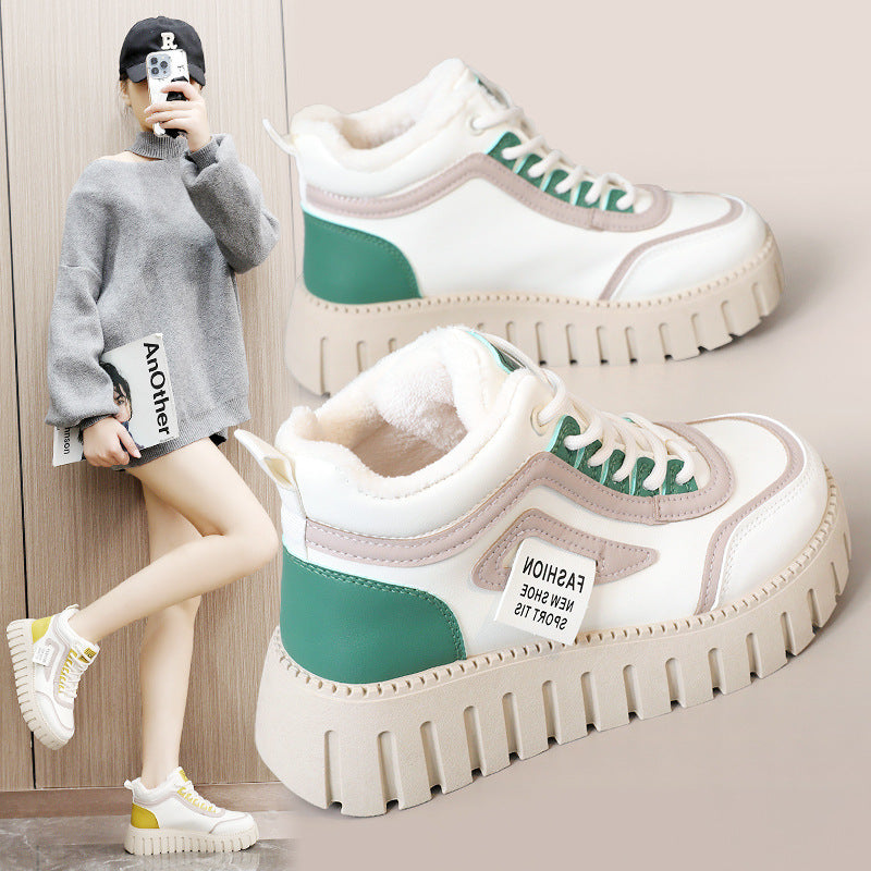 Damen Sportliche High-Top Sneakers mit dämpfendem Sohlenprofil und kuscheligem Innenfutter EB
