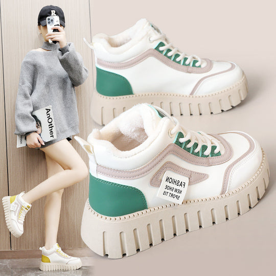 Damen Sportliche High-Top Sneakers mit dämpfendem Sohlenprofil und kuscheligem Innenfutter EB