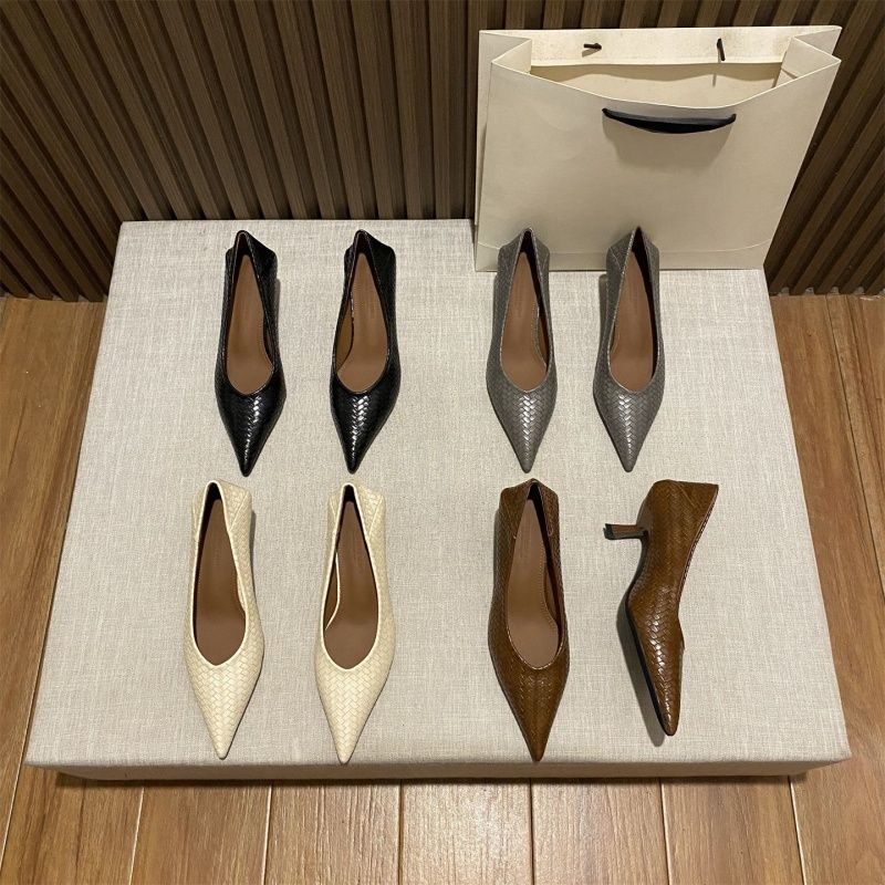 Damen Ballerinas aus geflochtenem Lederdesign EB