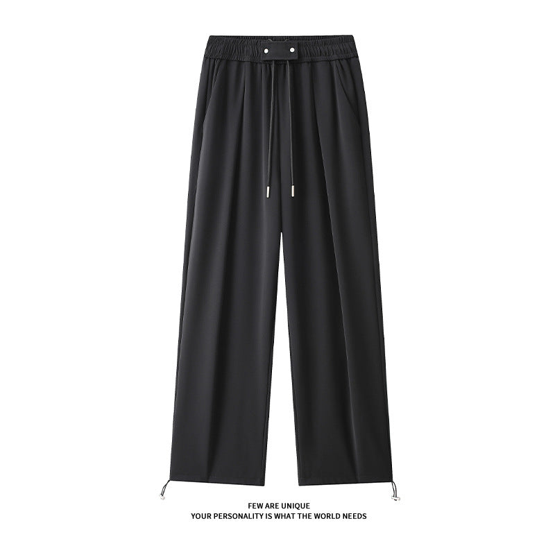 Damen Weitgeschnittene Freizeithose mit elastischem Bund und verstellbarem Kordelzug EB