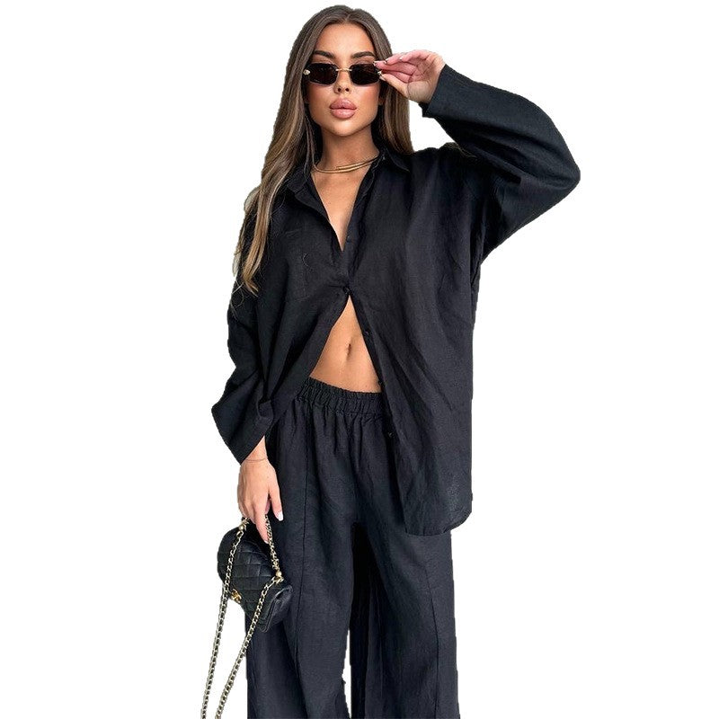 Damen luftiges Loungewear-Set mit weitem Schnitt EB
