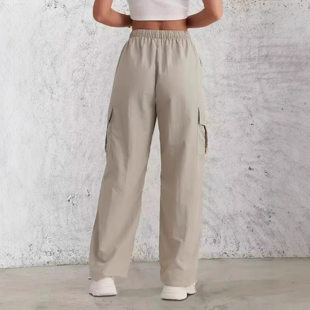 Damen Cargo-Hose mit seitlichen Taschen und elastischem Bund EB