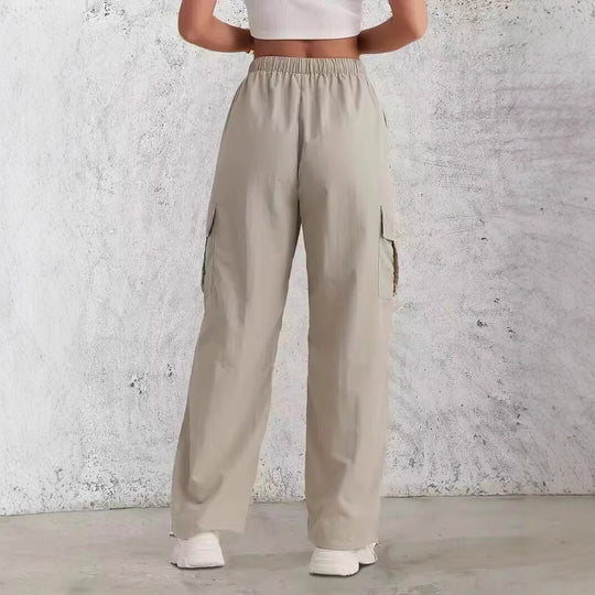 Damen Cargo-Hose mit seitlichen Taschen und elastischem Bund EB