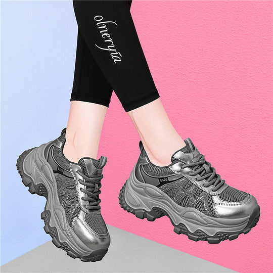 Damen Sportliche Chunky Sneakers mit atmungsaktivem Obermaterial und rutschfester Sohle EB