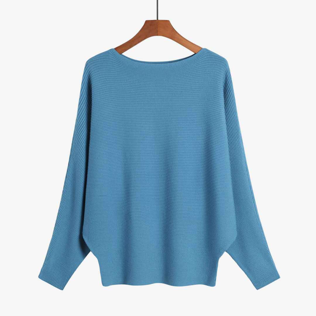 Damen Oversized Strickpullover mit raffiniertem Rippdesign und weitem Schnitt EB