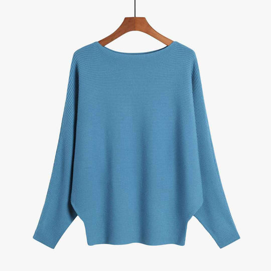 Damen Oversized Strickpullover mit raffiniertem Rippdesign und weitem Schnitt EB