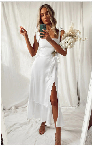 Damen Sommerliches Maxikleid mit eleganter Schleifenverzierung EB