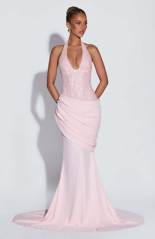 Damen Glänzendes Abendkleid mit figurbetontem Schnitt und schimmernden Pailletten EB