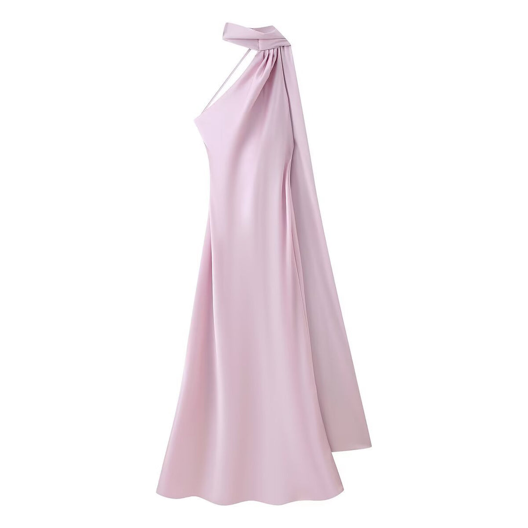 Damen Maxikleid mit elegantem Halterneck und fließendem Schnitt EB