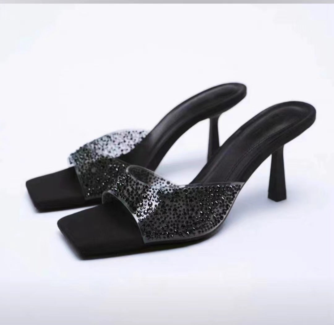 Damen Glitzernde Plateau-Pumps mit elegantem Riemen und komfortablem Fußbett EB