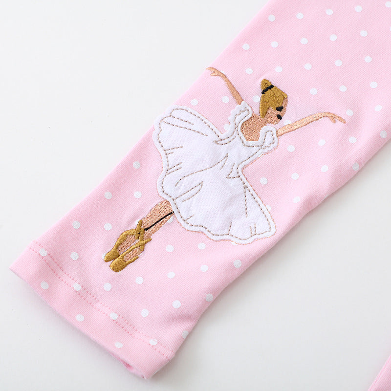 Mädchen Leggings mit zauberhaften Ballettapplikationen EB