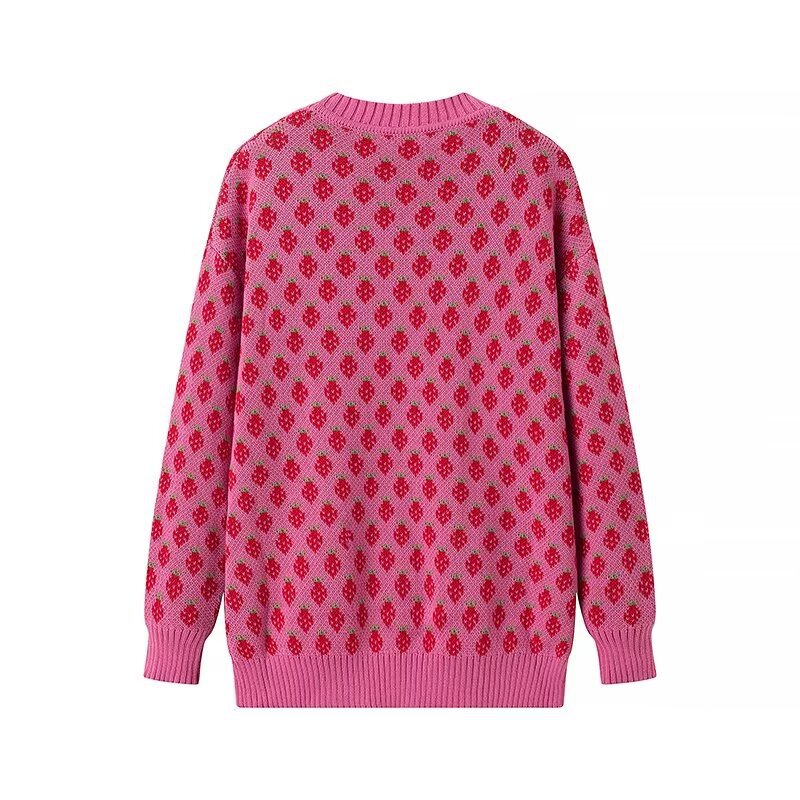 Damen Strickpullover mit floralen Mustern EB