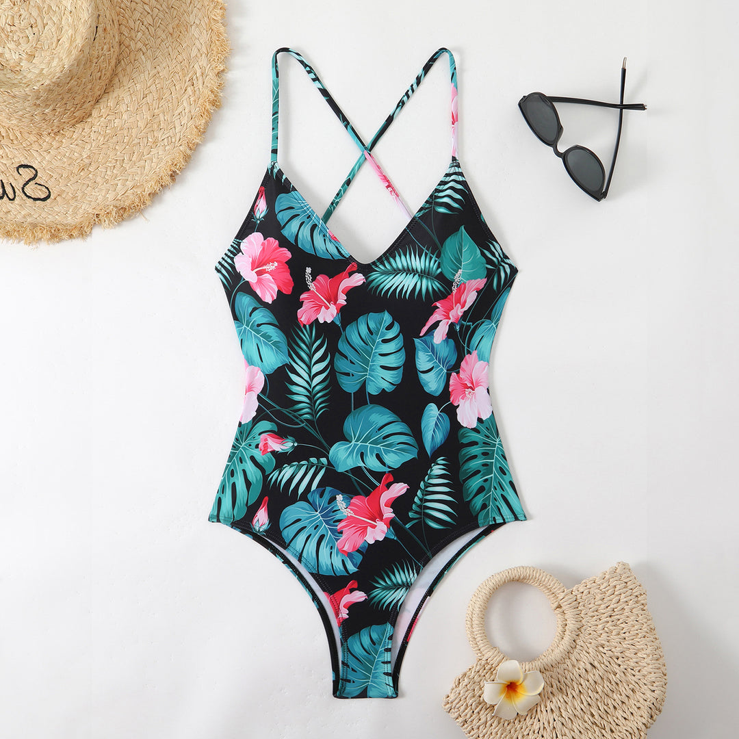 Damen Triangel-Bikini mit verspieltem Karomuster und schmalen Bindebändern EB