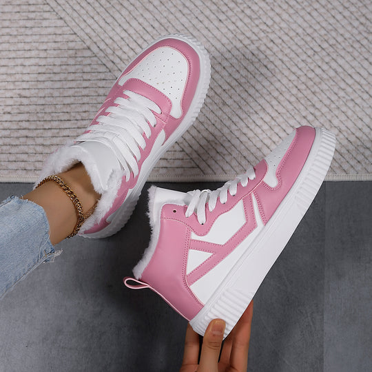 Damen Hohe Sneaker mit warmem Futter und rutschfester Sohle EB