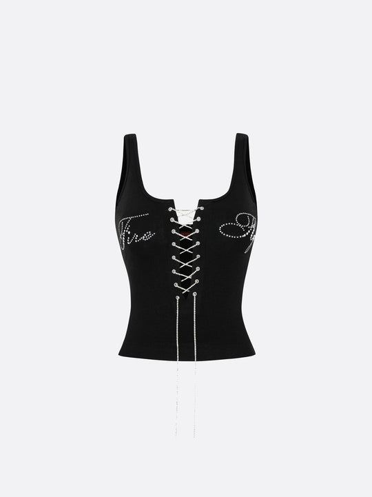 Damen Elegantes Knotentop mit perlenverzierten Details EB