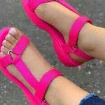 Damen nan sportliche Plateau-Sandalen mit verstellbaren Riemen EB