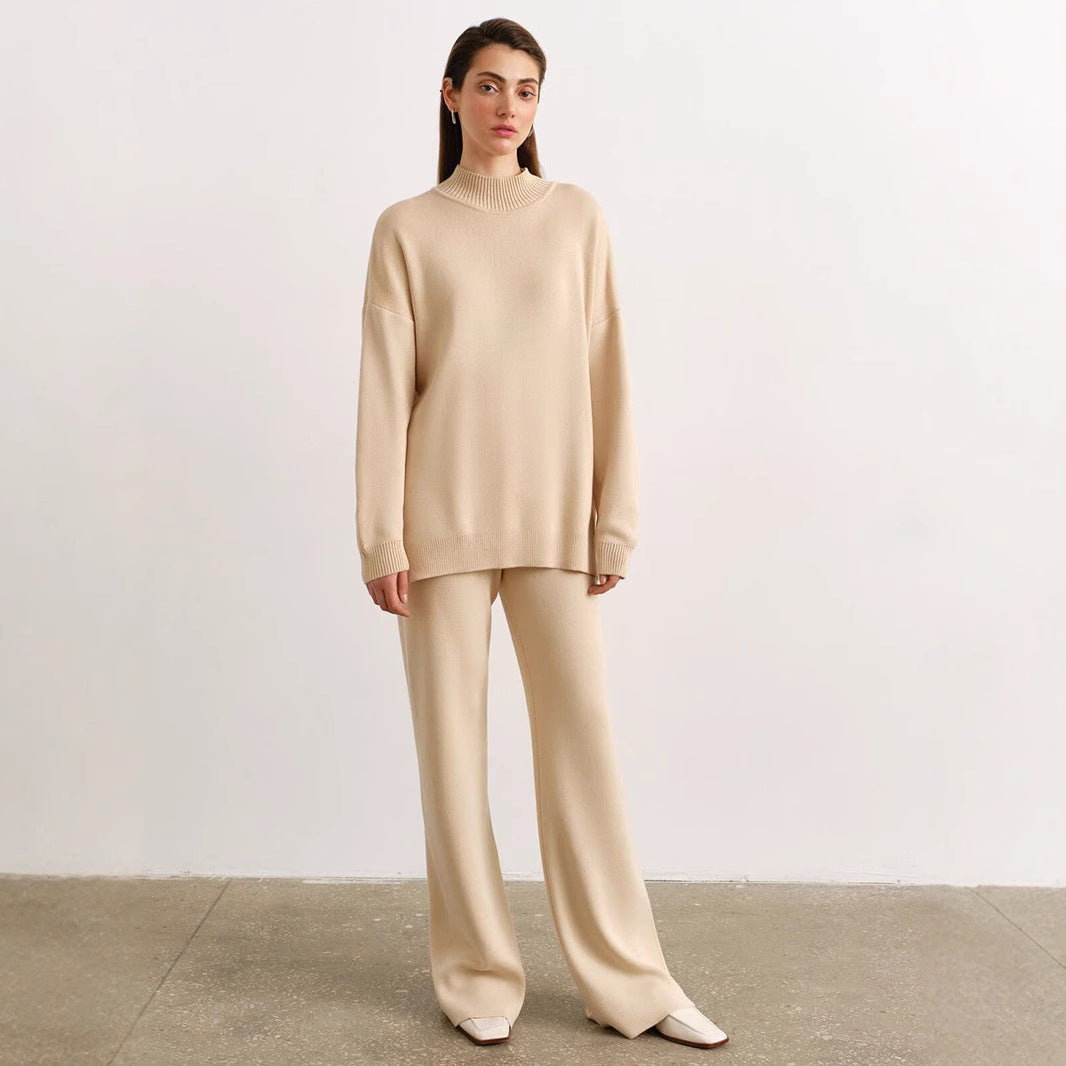 Damen komfortables Strick-Ensemble mit weitem Schnitt EB