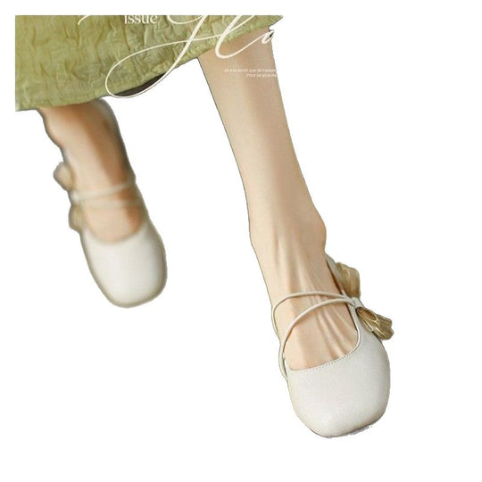 Damen Ballerina mit elegantem Schleifen-Detail und bequemem Blockabsatz EB