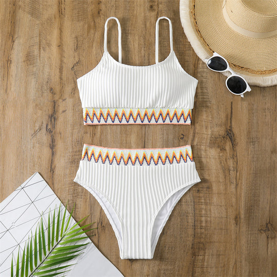 Damen Bikini-Set mit modischem Streifenmuster und hochwertigem Material EB