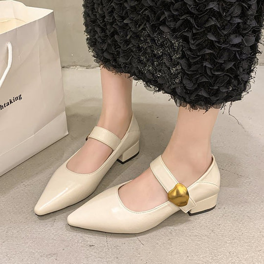 Damen elegante Pumps mit verstellbarem Riemen und edlem Design EB