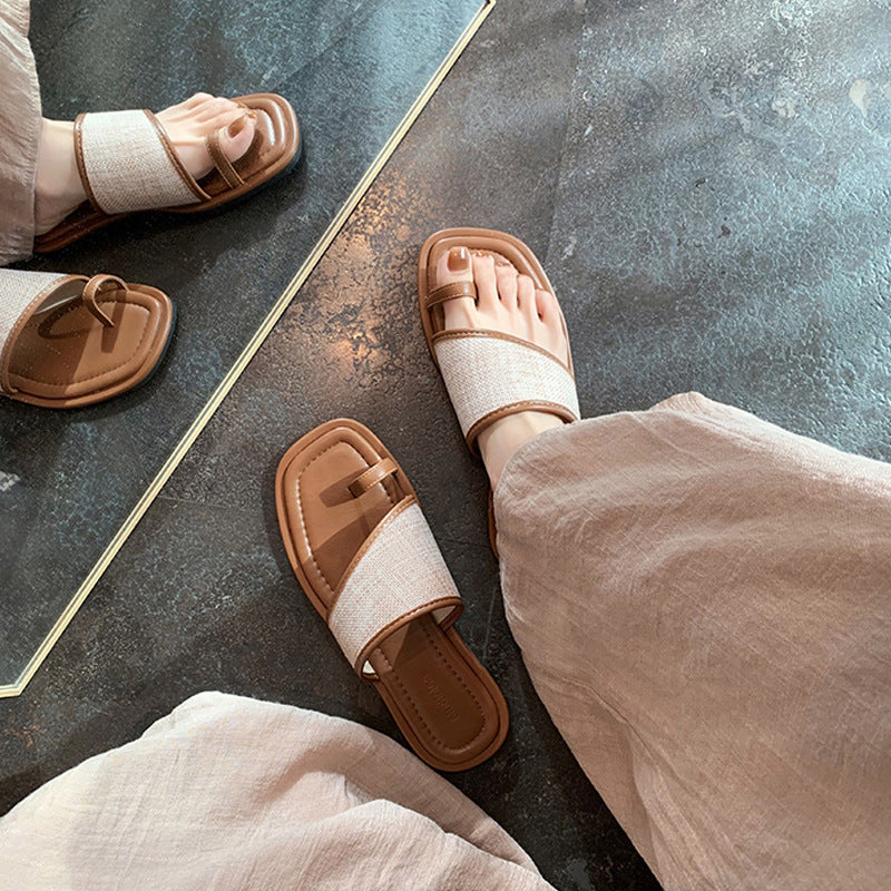 Damen Komfortable Zehenschuhe mit modischem Riemendesign und atmungsaktivem Obermaterial EB