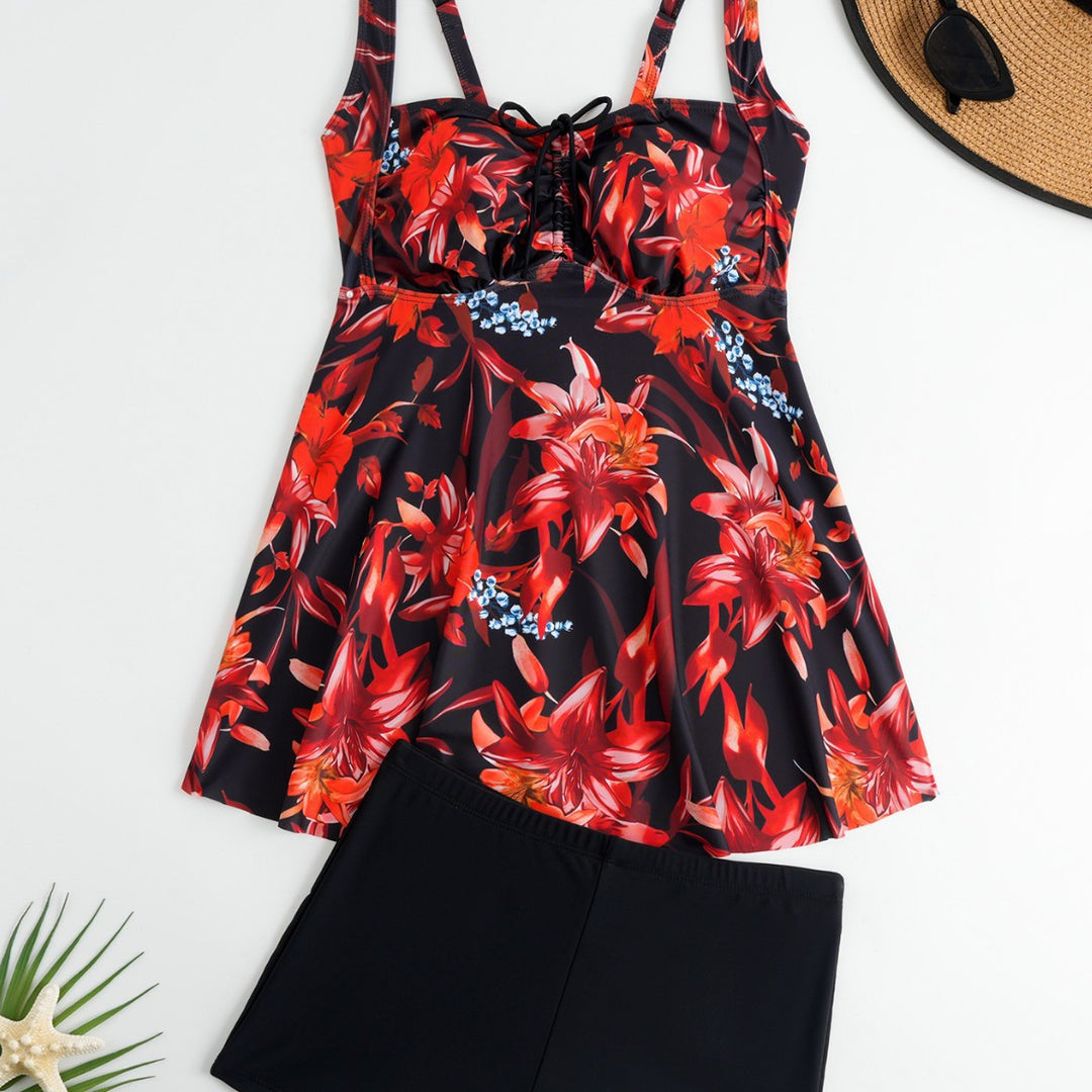 Damen Tankini mit floralem Oberteil und bequemen Shorts EB