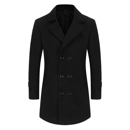 Herren eleganter Woll-Doppelmantel EB