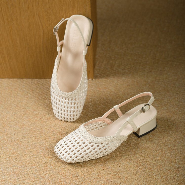 Damen Slingback-Pantoletten mit luftiger Webstruktur und bequemer Absatzhöhe EB