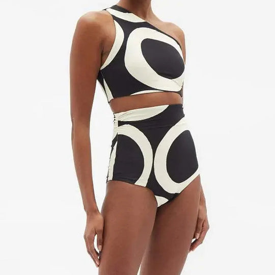 Damen Bikiniset mit asymmetrischem Oberteil und elegantem Wickelrock EB