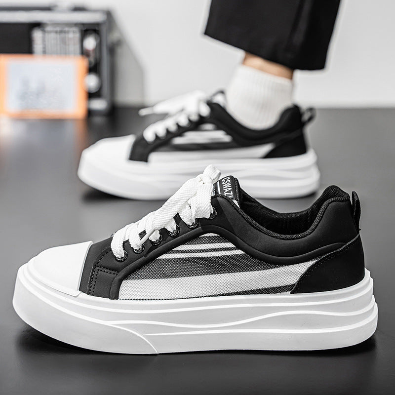 Damen modische Plattform Sneakers mit atmungsaktiver Oberflächenstruktur EB