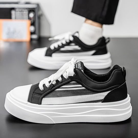 Damen modische Plattform Sneakers mit atmungsaktiver Oberflächenstruktur EB