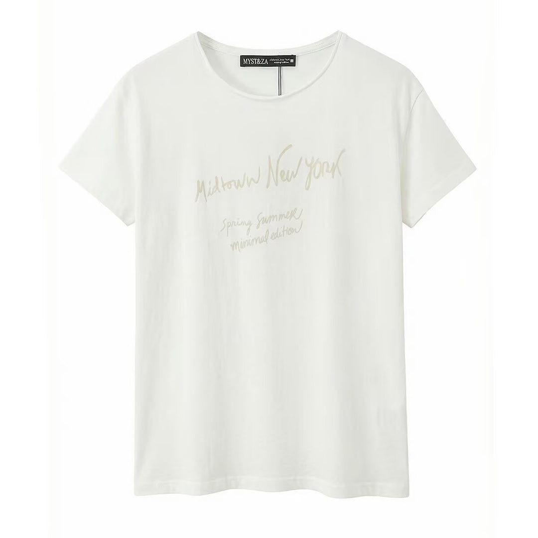 Damen T-Shirt mit minimalistischem Design und exklusivem Druck EB