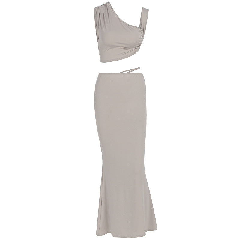Damen Elegantes Wickelkleid mit asymmetrischem Schnitt und figurbetontem Design EB