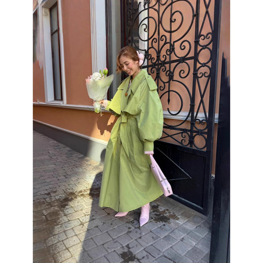 Damen Oversized Trenchcoat mit voluminösen Ärmeln EB