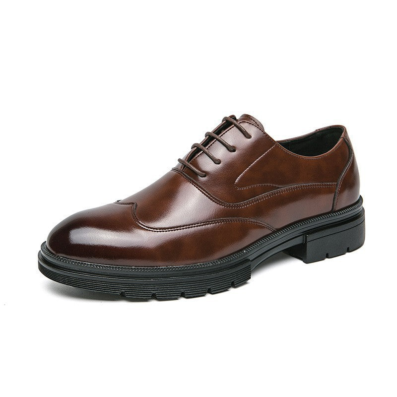 Herren eleganter Derby-Lederschnürer mit profilierter Gummisohle EB