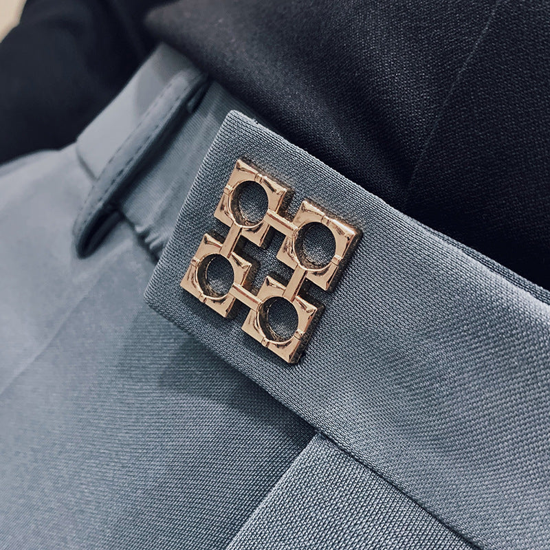 Herren nan moderne tapered Anzughose mit Bügelfalte, Stretchkomfort und verdecktem Hakenverschluss EB
