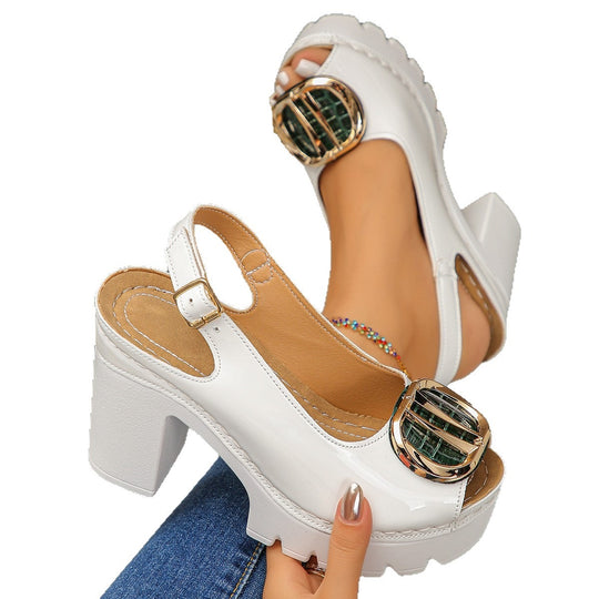 Damen Plateau-Sandalen mit eleganter Schnalle und modischem Design EB